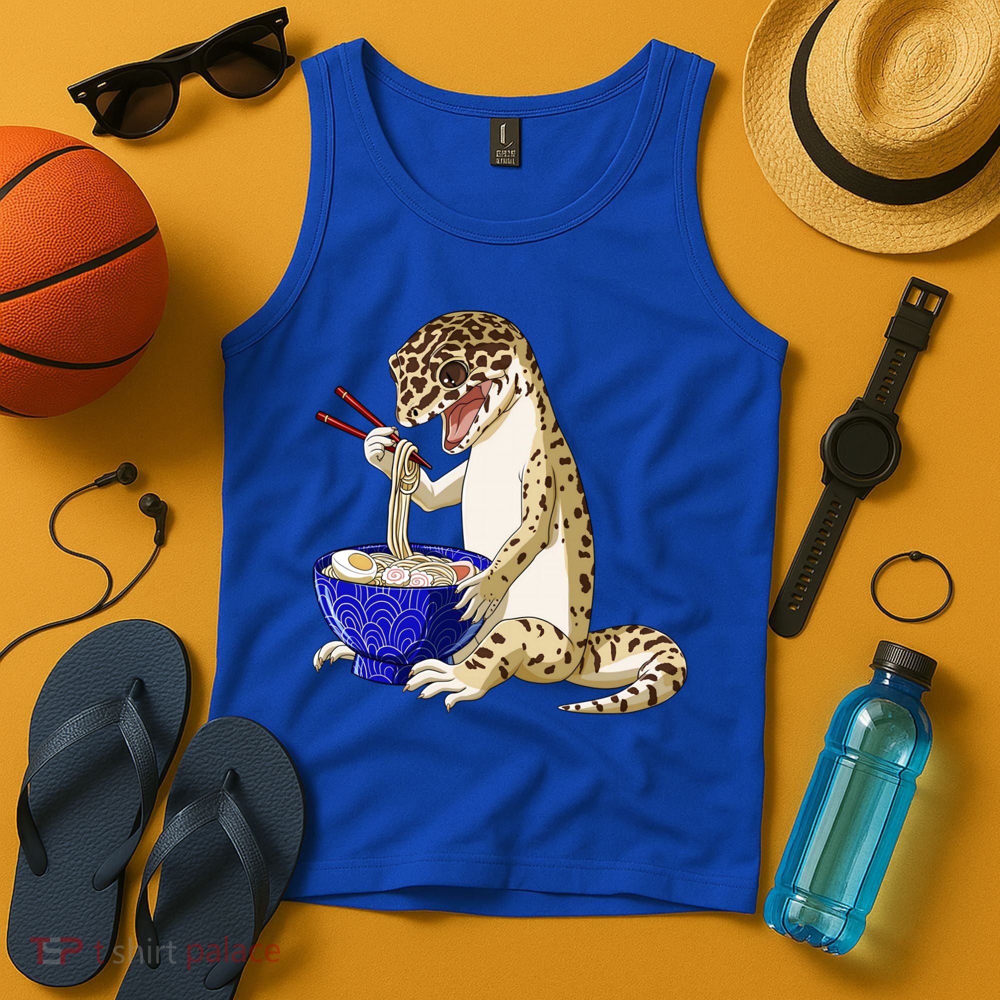 Funny Japanese Kawaii Ra Reptile Leopard Gecko Gift Tank Top