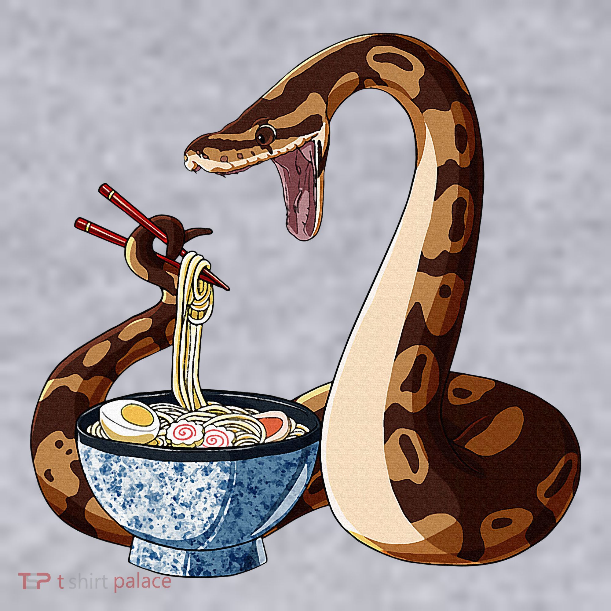 Funny Japanese Kawaii Ramen Snake Cute Ball Python Ladies Heavyweight Boxy Pullover Hoodie