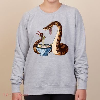 Funny Japanese Kawaii Ramen Snake Cute Ball Python Women's Sweatshirt