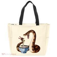 Funny Japanese Kawaii Ramen Snake Cute Ball Python Tote Bag thumb 0