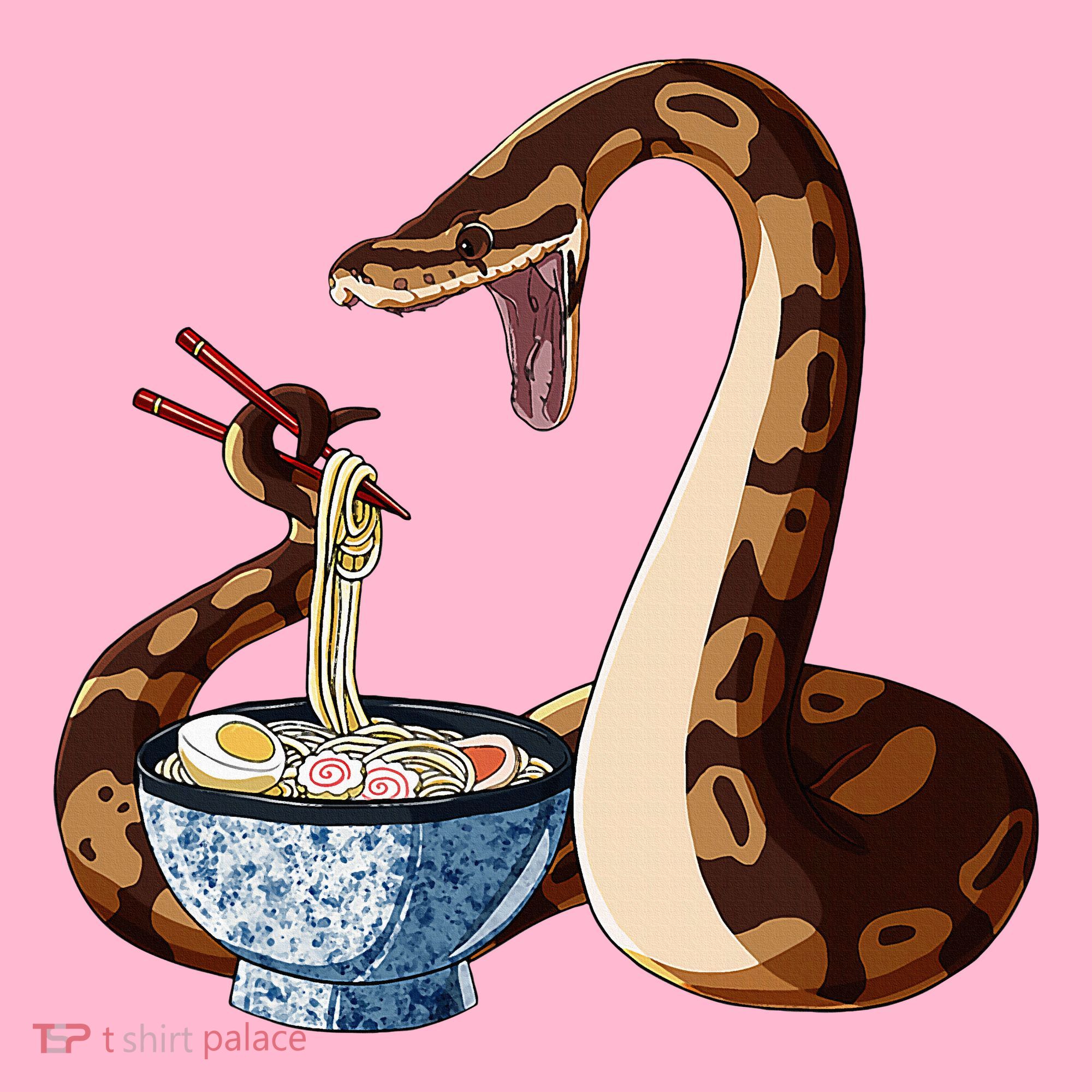 Funny Japanese Kawaii Ramen Snake Cute Ball Python Coaster