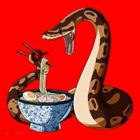 Funny Japanese Kawaii Ramen Snake Cute Ball Python Santa Hat thumb 1