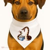 Funny Japanese Kawaii Ramen Snake Cute Ball Python USA-Made Doggie Bandana thumb 1