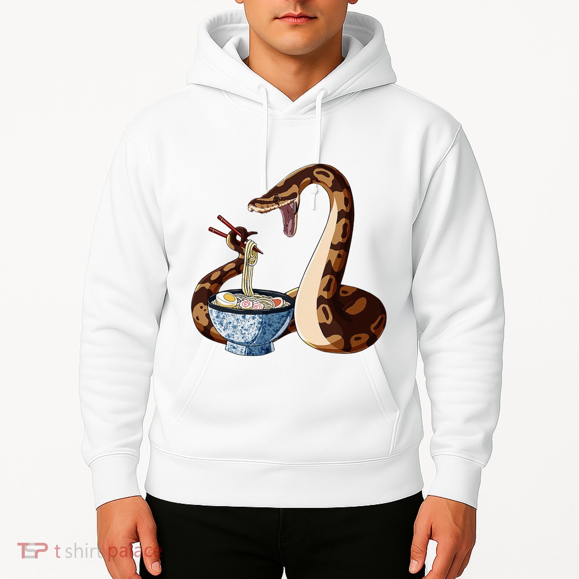 Funny Japanese Kawaii Ramen Snake Cute Ball Python Hoodie