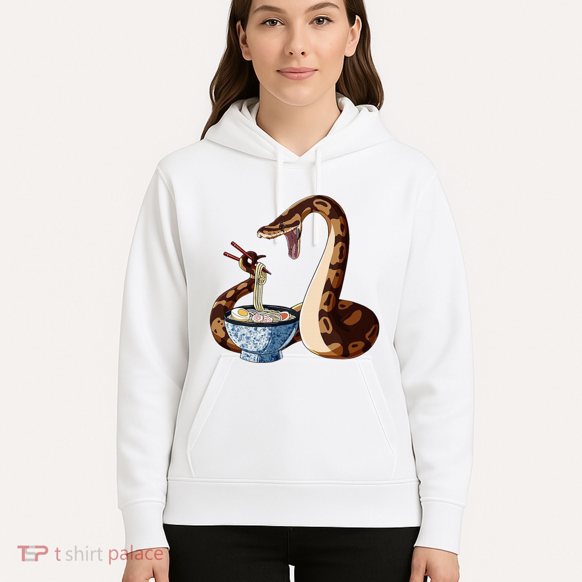 Funny Japanese Kawaii Ramen Snake Cute Ball Python Hoodie