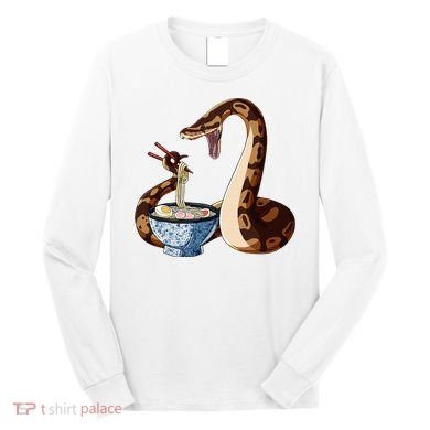 Funny Japanese Kawaii Ramen Snake Cute Ball Python Long Sleeve Shirt