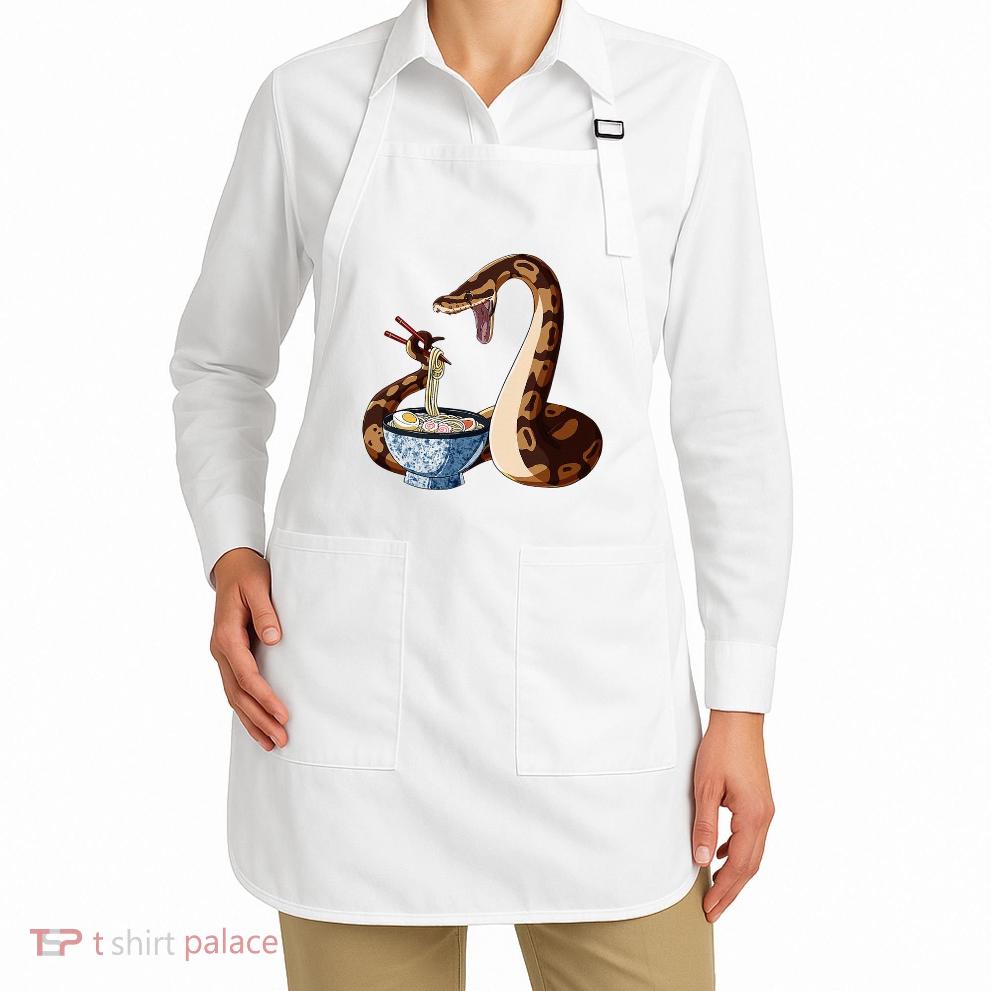 Funny Japanese Kawaii Ramen Snake Cute Ball Python Apron