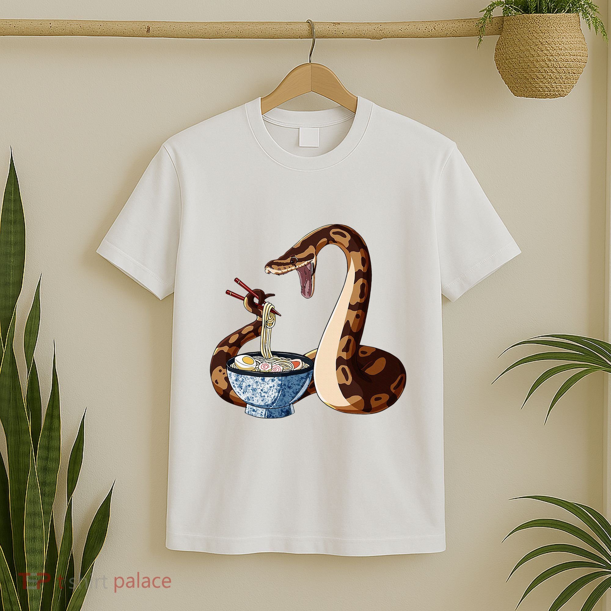 Funny Japanese Kawaii Ramen Snake Cute Ball Python T-Shirt