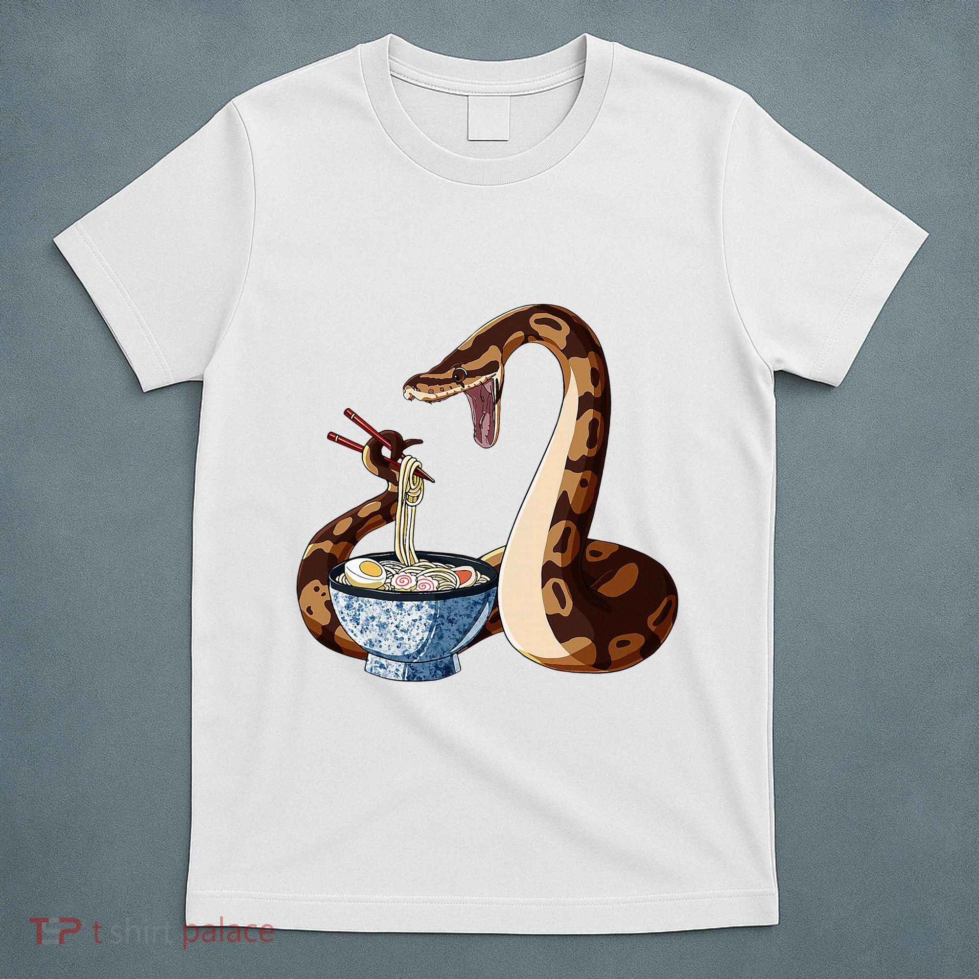 Funny Japanese Kawaii Ramen Snake Cute Ball Python T-Shirt