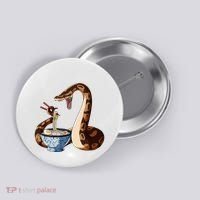 Funny Japanese Kawaii Ramen Snake Cute Ball Python Button thumb 0