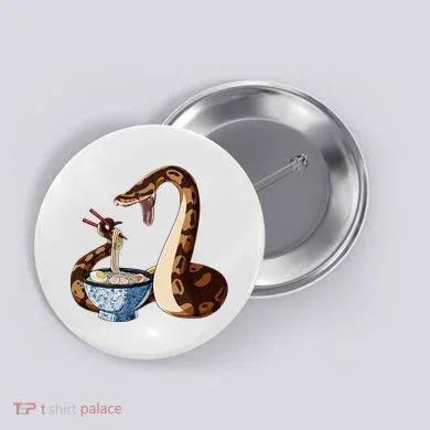Funny Japanese Kawaii Ramen Snake Cute Ball Python Button
