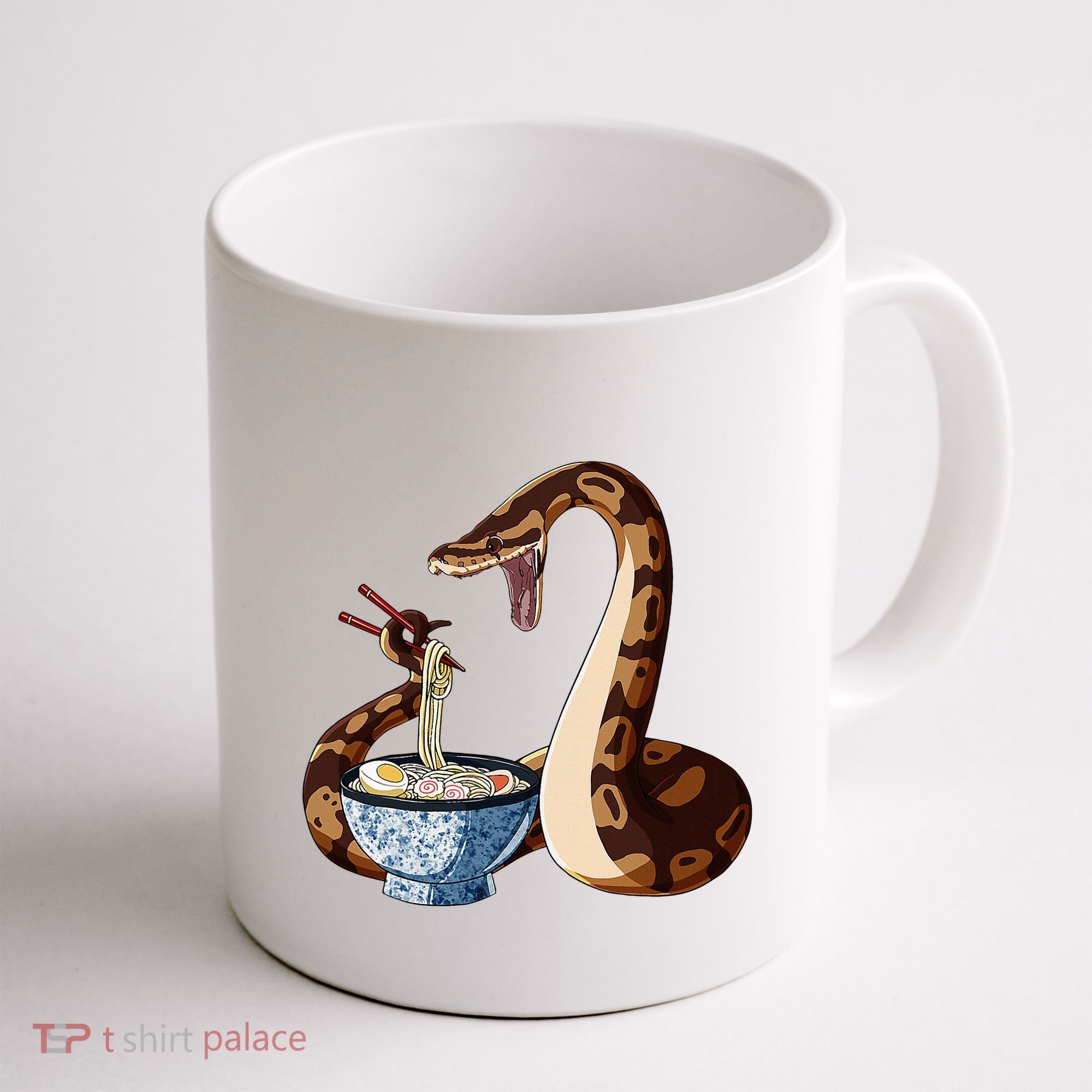 Funny Japanese Kawaii Ramen Snake Cute Ball Python Coffee Mug