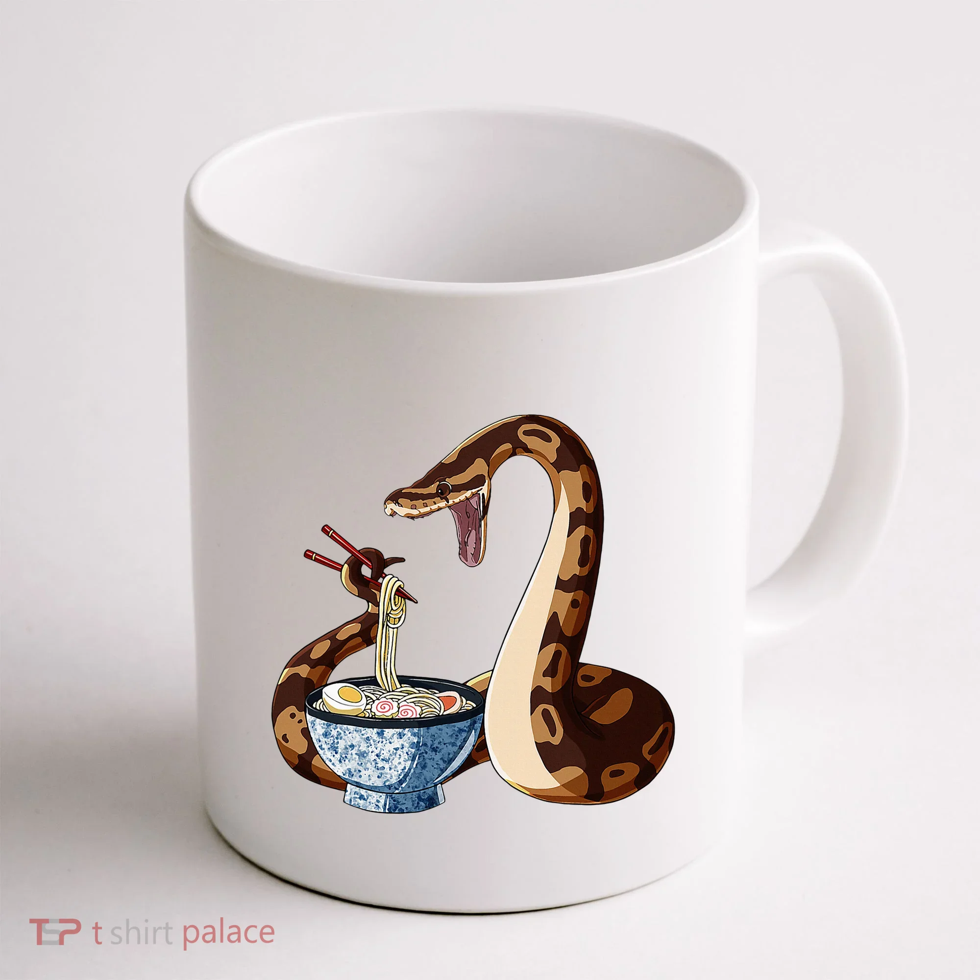 Funny Japanese Kawaii Ramen Snake Cute Ball Python Coffee Mug