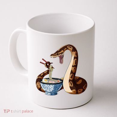 Funny Japanese Kawaii Ramen Snake Cute Ball Python Coffee Mug