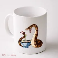 Funny Japanese Kawaii Ramen Snake Cute Ball Python Coffee Mug thumb 0