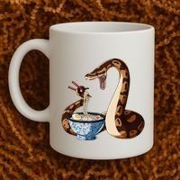 Funny Japanese Kawaii Ramen Snake Cute Ball Python Coffee Mug thumb 2