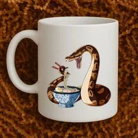 Funny Japanese Kawaii Ramen Snake Cute Ball Python Coffee Mug thumb 2