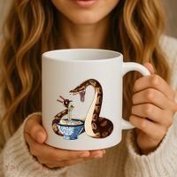 Funny Japanese Kawaii Ramen Snake Cute Ball Python Coffee Mug thumb 3