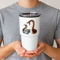 Funny Japanese Kawaii Ramen Snake Cute Ball Python Tumbler thumb 2