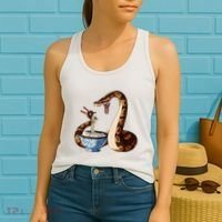 Funny Japanese Kawaii Ramen Snake Cute Ball Python Women's Tank Top thumb 2