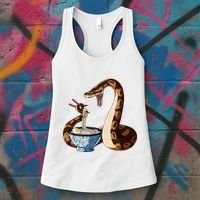 Funny Japanese Kawaii Ramen Snake Cute Ball Python Women's Tank Top thumb 3