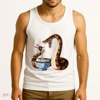 Funny Japanese Kawaii Ramen Snake Cute Ball Python Tank Top thumb 3