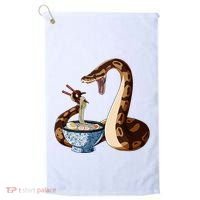 Funny Japanese Kawaii Ramen Snake Cute Ball Python Golf Towel thumb 0