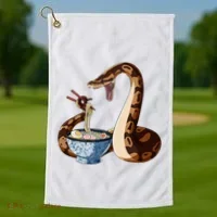 Funny Japanese Kawaii Ramen Snake Cute Ball Python Golf Towel thumb 1