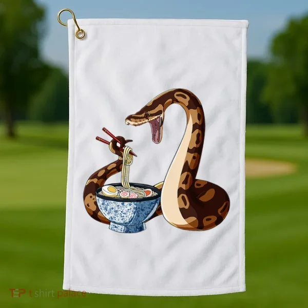 Funny Japanese Kawaii Ramen Snake Cute Ball Python Golf Towel