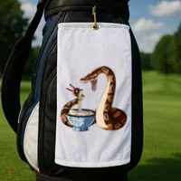 Funny Japanese Kawaii Ramen Snake Cute Ball Python Golf Towel thumb 2