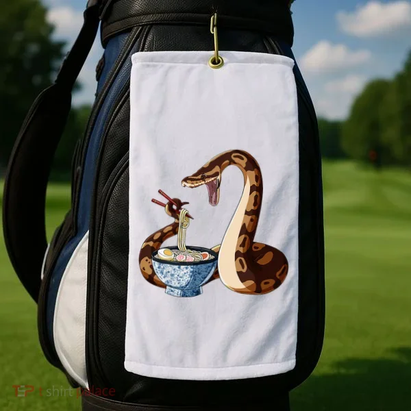Funny Japanese Kawaii Ramen Snake Cute Ball Python Golf Towel