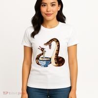 Funny Japanese Kawaii Ramen Snake Cute Ball Python Women's T-Shirt thumb 4