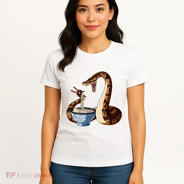 Funny Japanese Kawaii Ramen Snake Cute Ball Python Women's T-Shirt