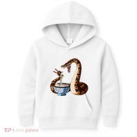 Funny Japanese Kawaii Ramen Snake Cute Ball Python Kids Hoodie thumb 0