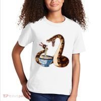 Funny Japanese Kawaii Ramen Snake Cute Ball Python Kids T-Shirt thumb 2