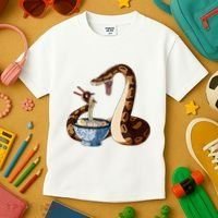 Funny Japanese Kawaii Ramen Snake Cute Ball Python Kids T-Shirt thumb 3