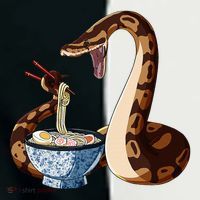 Funny Japanese Kawaii Ramen Snake Cute Ball Python Toddler Fine Jersey T-Shirt thumb 2