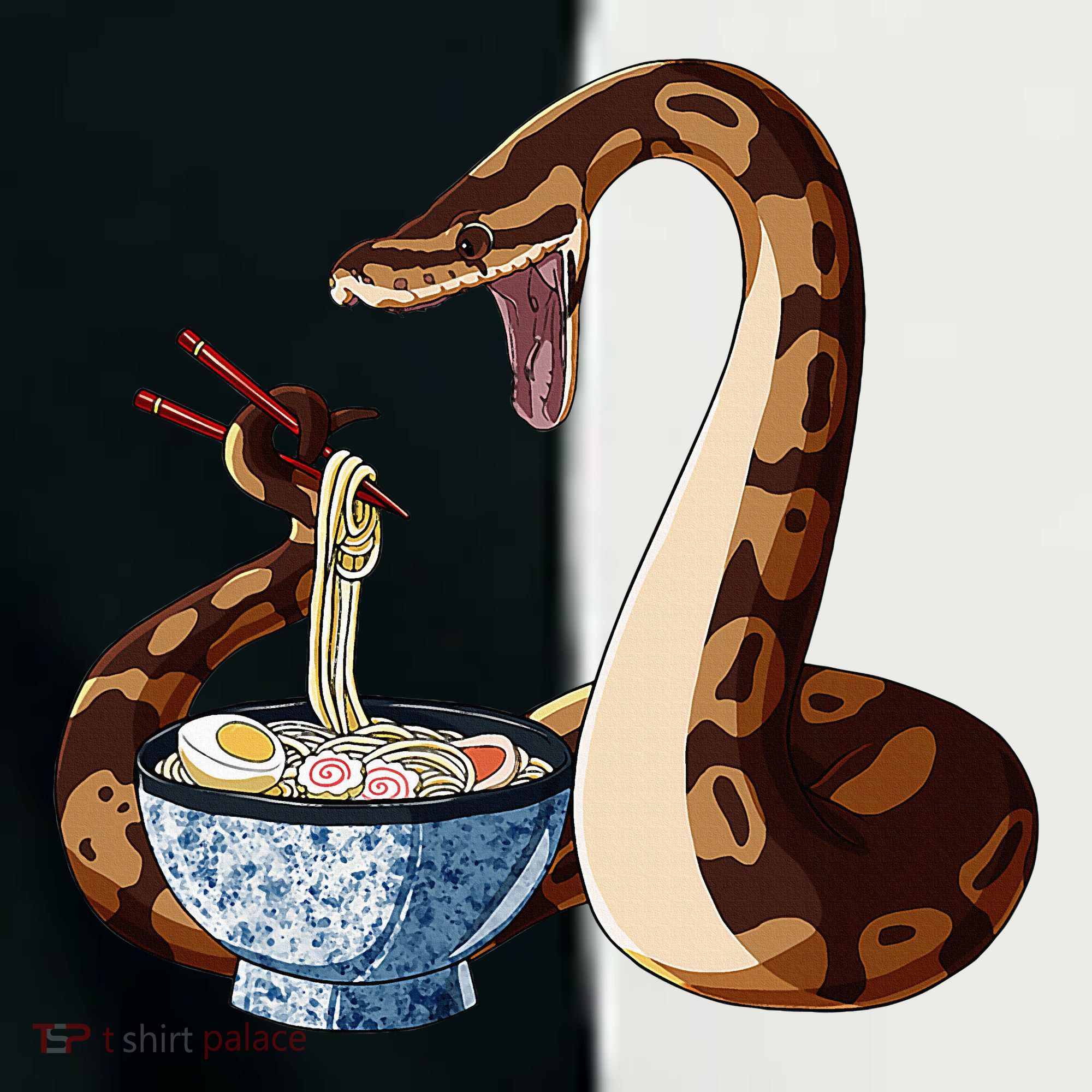 Funny Japanese Kawaii Ramen Snake Cute Ball Python Toddler Fine Jersey T-Shirt