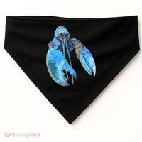 Funny Jumpscare Lobster Meme Blue Crustacean USA-Made Doggie Bandana thumb 0