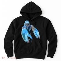 Funny Jumpscare Lobster Meme Blue Crustacean Hoodie thumb 0