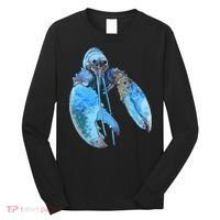 Funny Jumpscare Lobster Meme Blue Crustacean Long Sleeve Shirt thumb 0