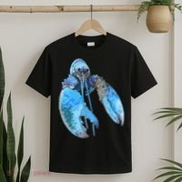 Funny Jumpscare Lobster Meme Blue Crustacean T-Shirt thumb 2