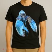 Funny Jumpscare Lobster Meme Blue Crustacean T-Shirt thumb 3