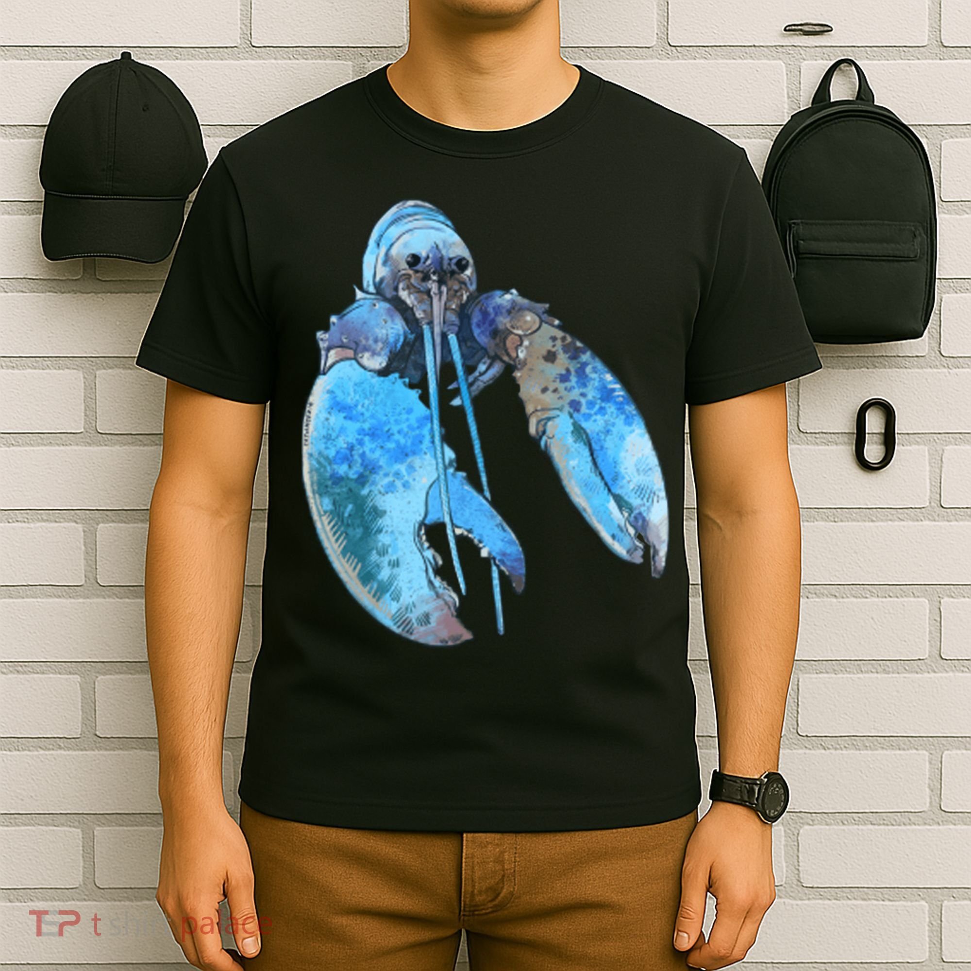 Funny Jumpscare Lobster Meme Blue Crustacean T-Shirt