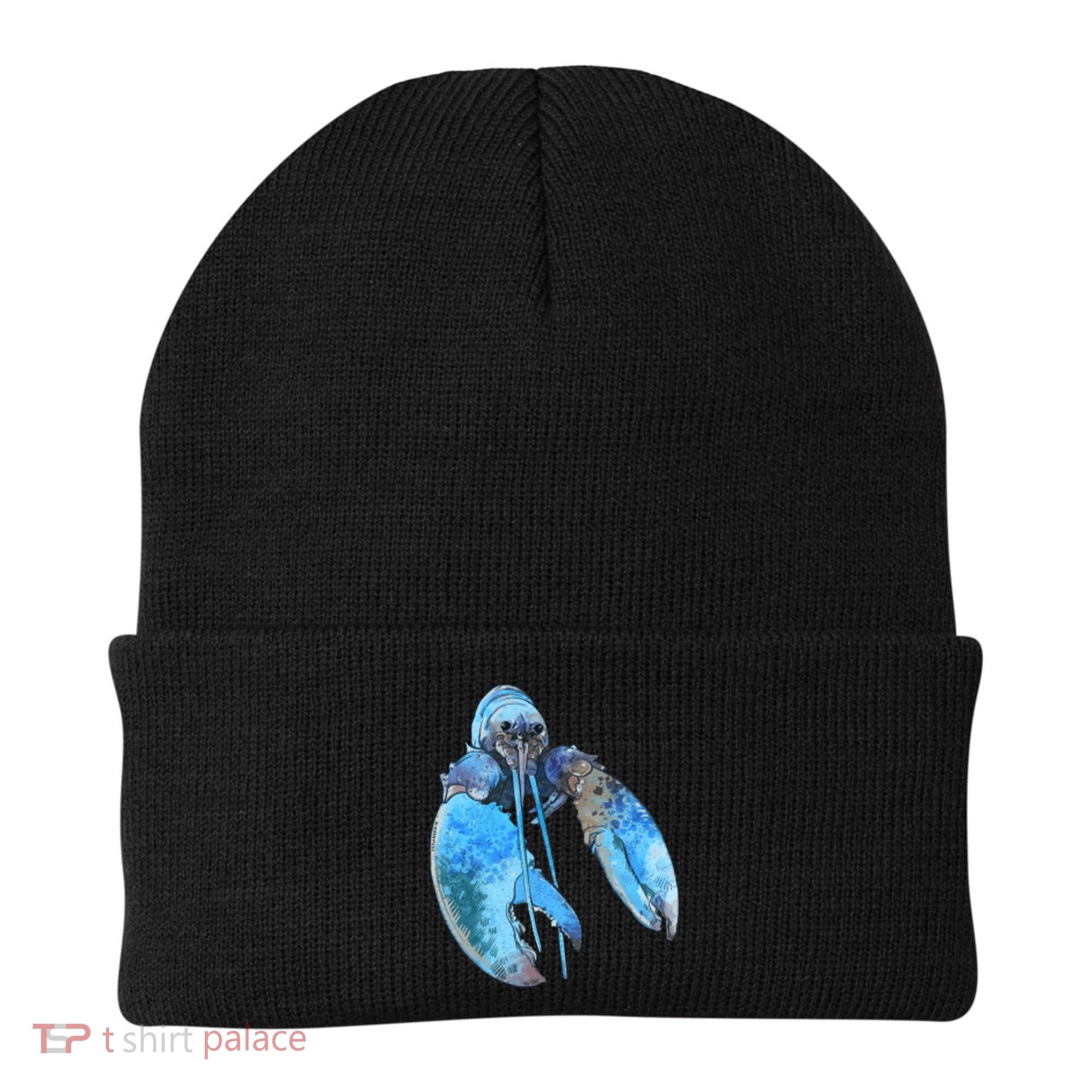 Funny Jumpscare Lobster Meme Blue Crustacean Beanie