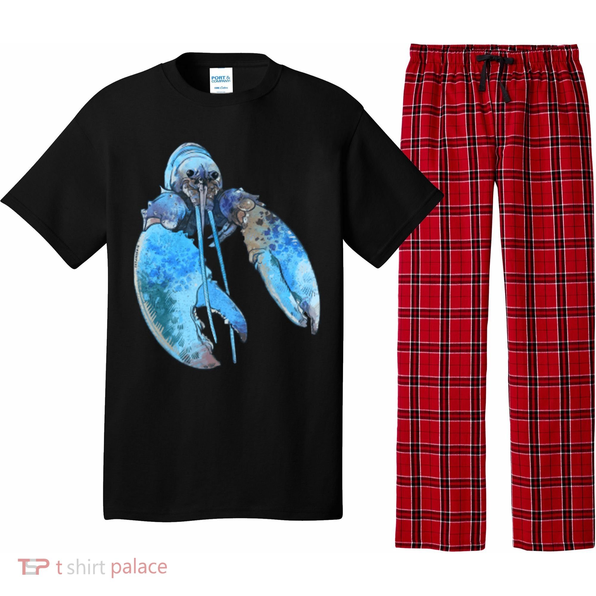 Funny Jumpscare Lobster Meme Blue Crustacean Pajama Set