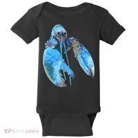 Funny Jumpscare Lobster Meme Blue Crustacean Baby Bodysuit thumb 0