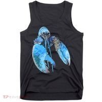 Funny Jumpscare Lobster Meme Blue Crustacean Tank Top thumb 0
