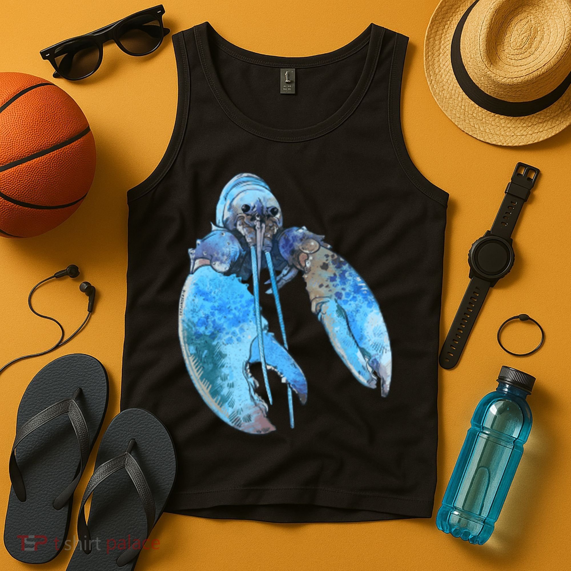Funny Jumpscare Lobster Meme Blue Crustacean Tank Top