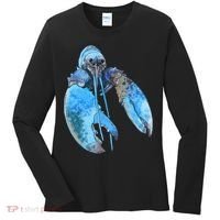 Funny Jumpscare Lobster Meme Blue Crustacean Women's Long Sleeve Shirt thumb 0